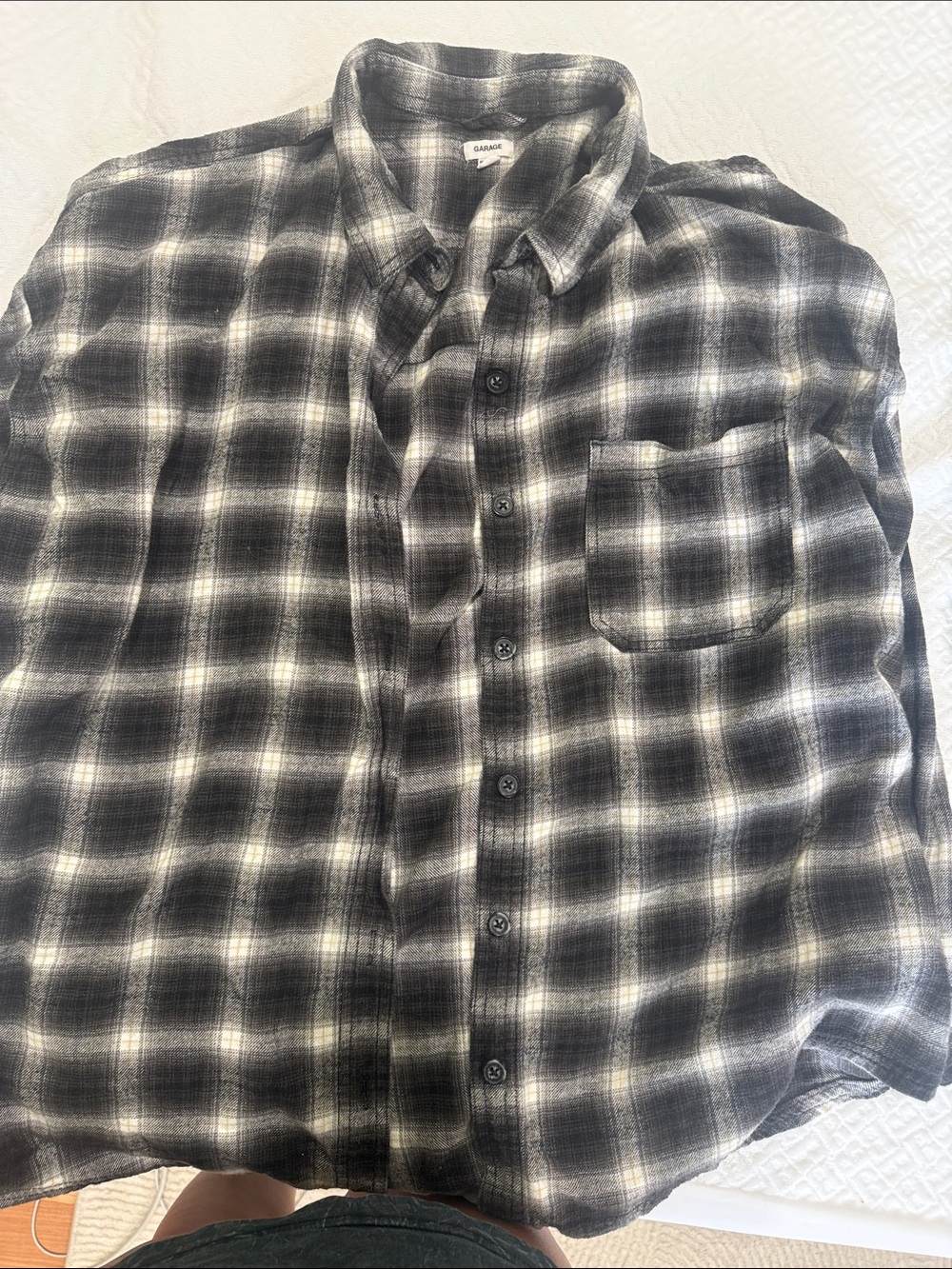 Garage Black & White Plaid Button-Down Shirt